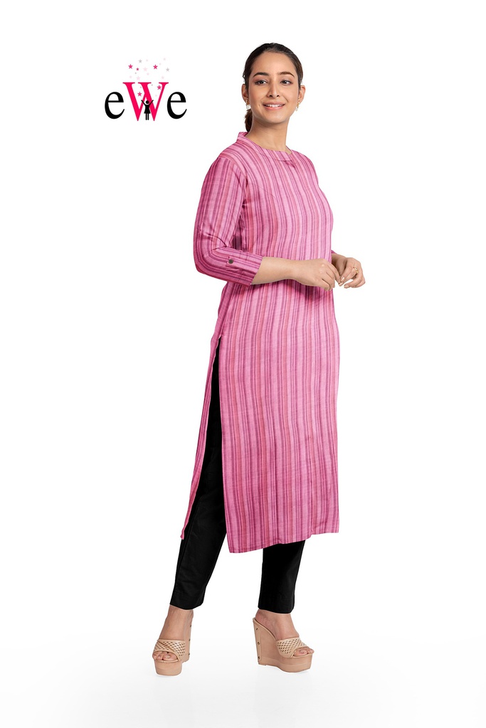 Rose Stripped Handloom Cotton kurti