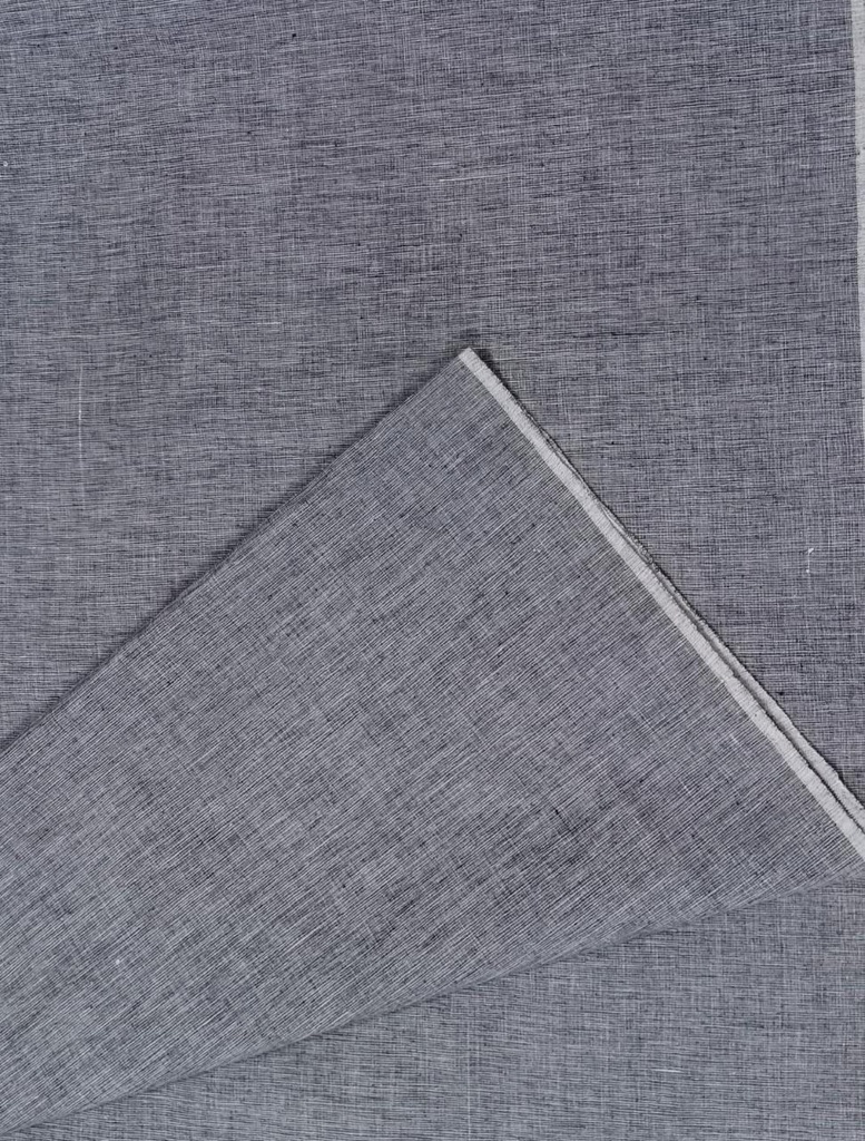 Grey Handspun Handwoven Khadi Cotton Fabric