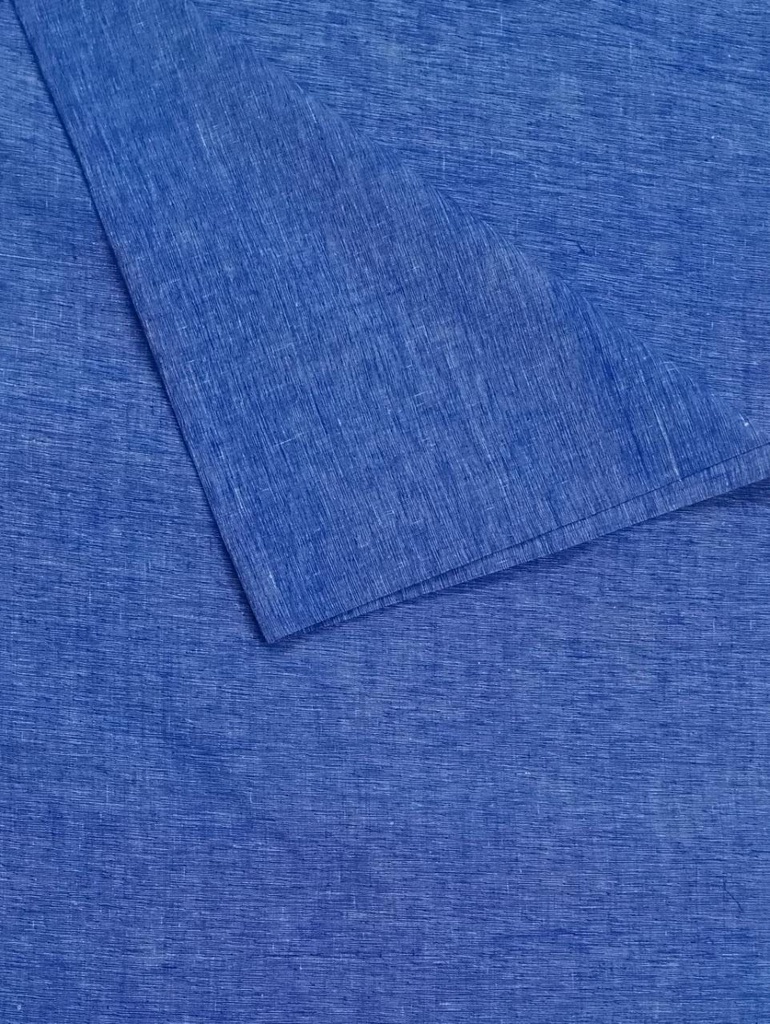 Sapphire Blue Handspun Handwoven Khadi Cotton Fabric