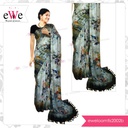 Elegant &amp; Pure Linen Cotton Digital Print Saree