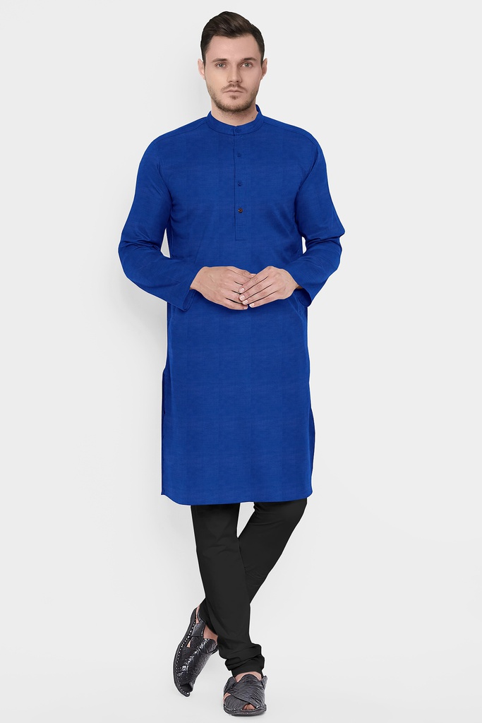 Royal Blue Handloom Long Kurta