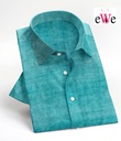 Teal Green Stripped Handloom Shirt