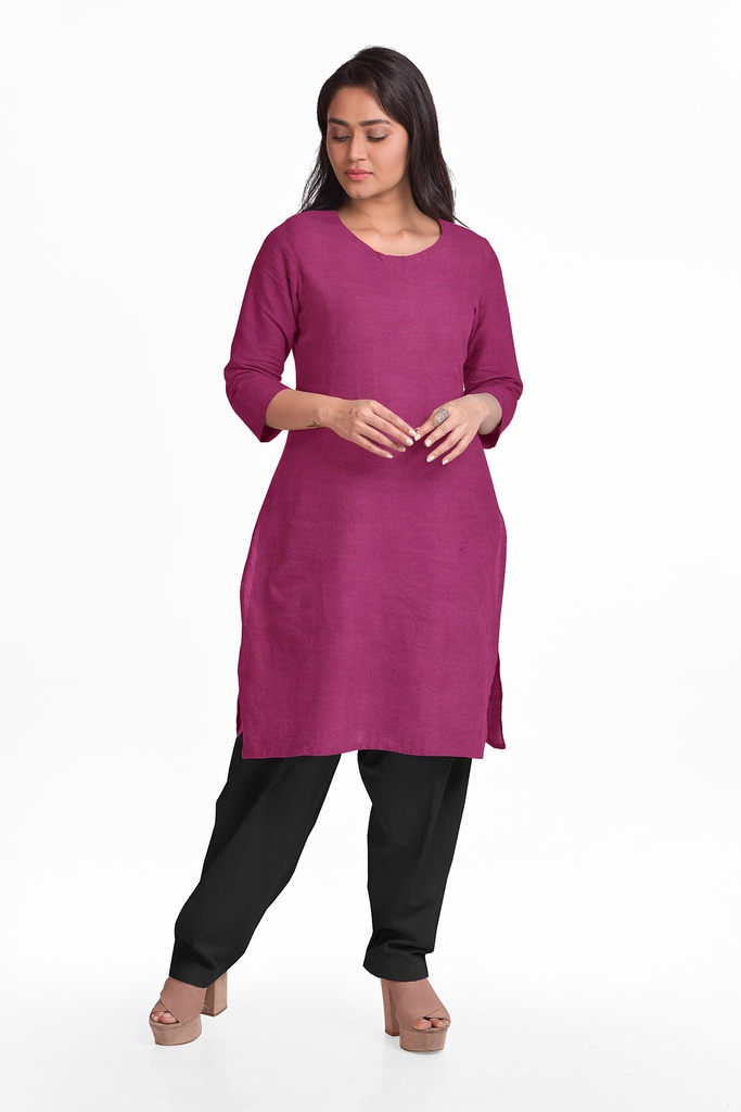 Dark Pink Handloom Kurti