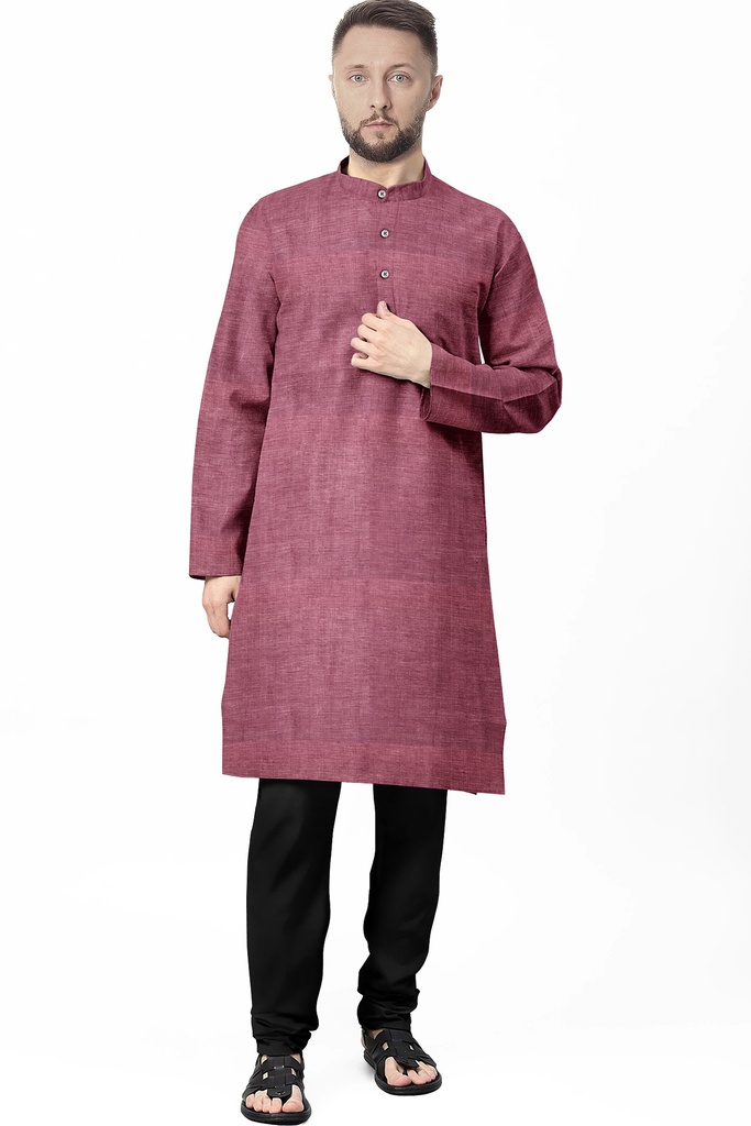 Punch Pink Handloom Long Kurta