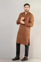 Orange Brown Handloom Long Kurta