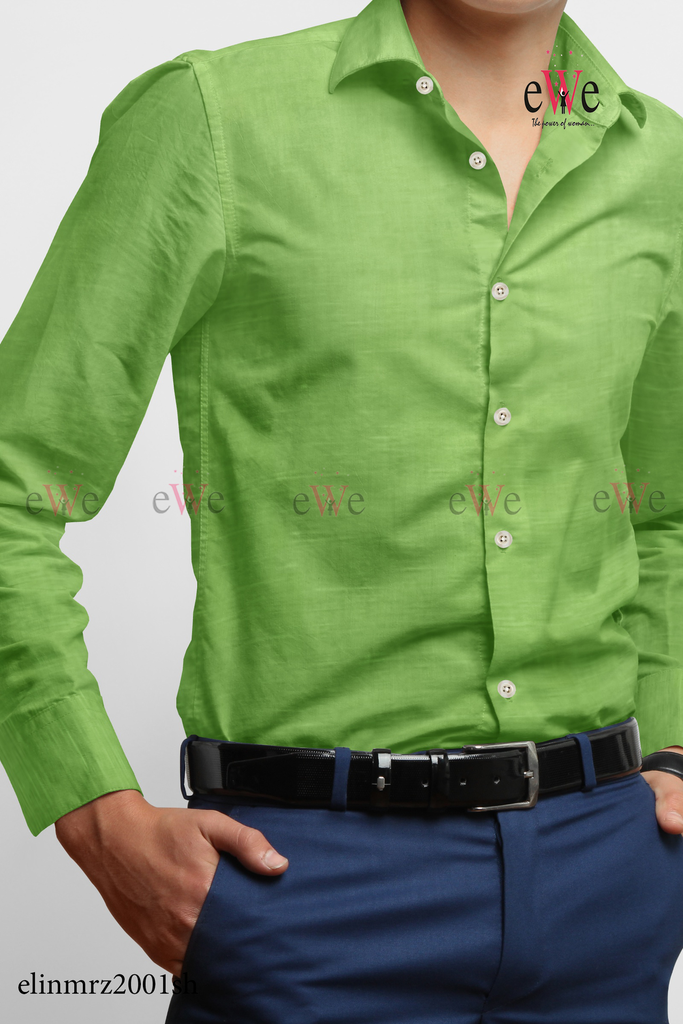 Green Handloom Linen Shirt