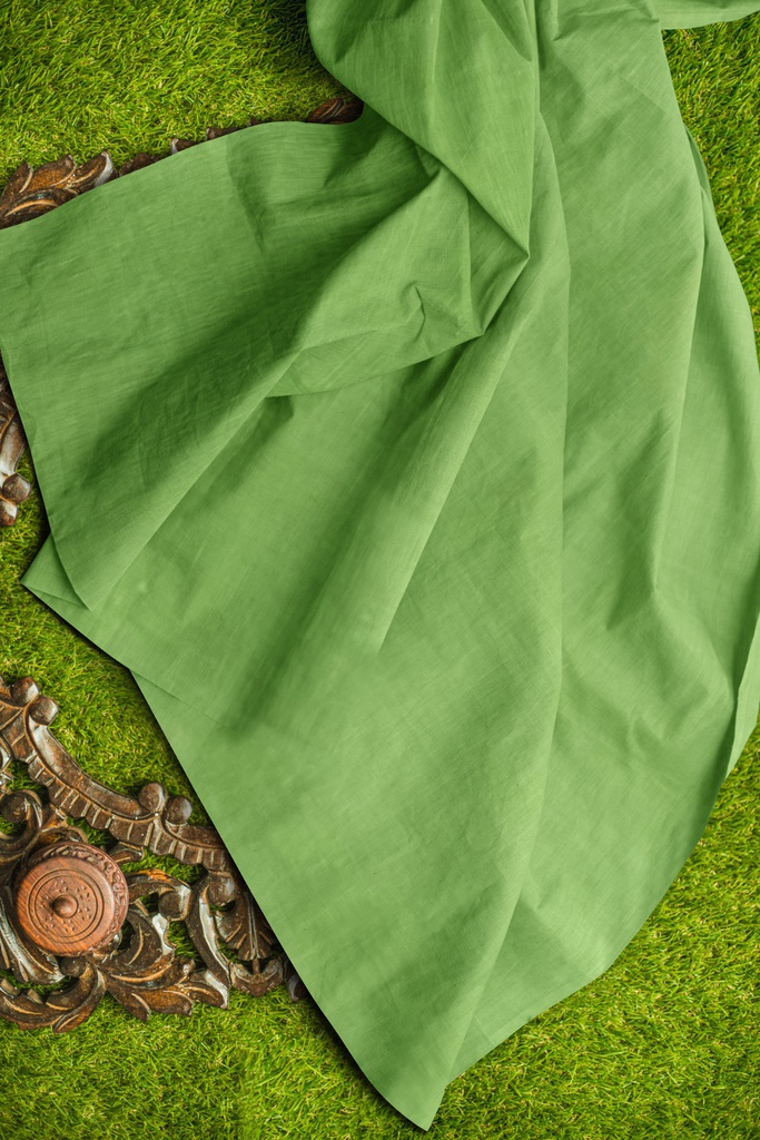 Green Handspun Handwoven Linen Fabric