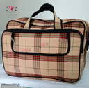 Beige &amp; Red Striped Handloom Laptop Bag