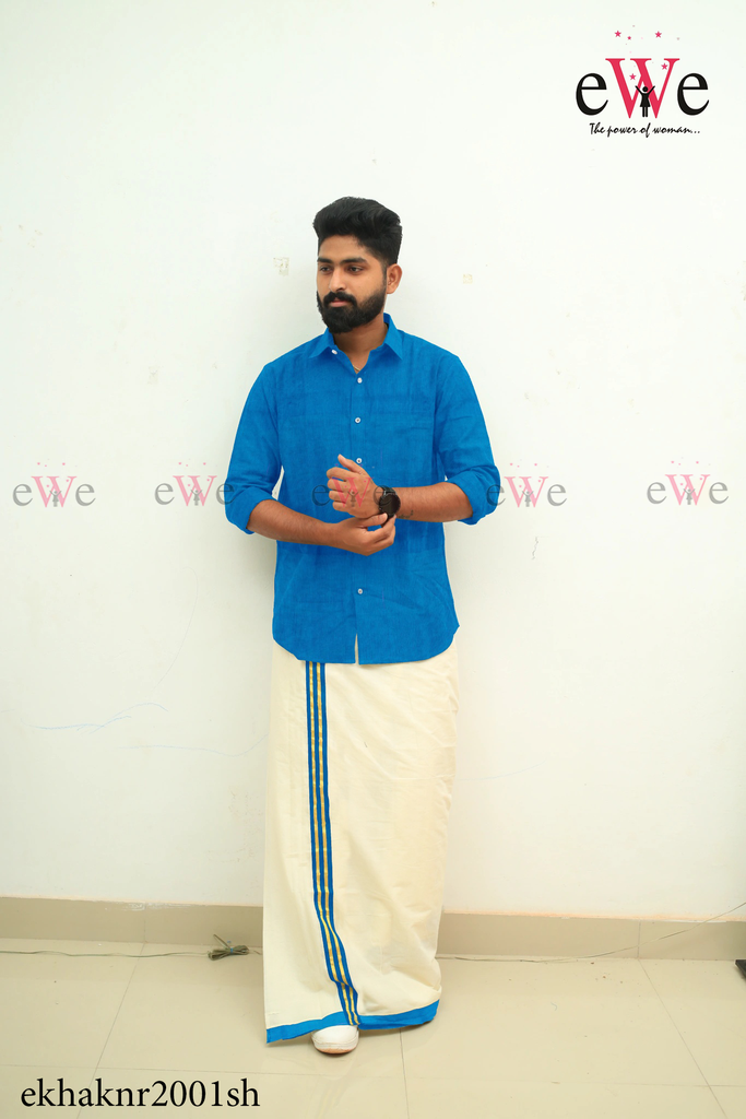 Blue Khadi Gent's Shirt