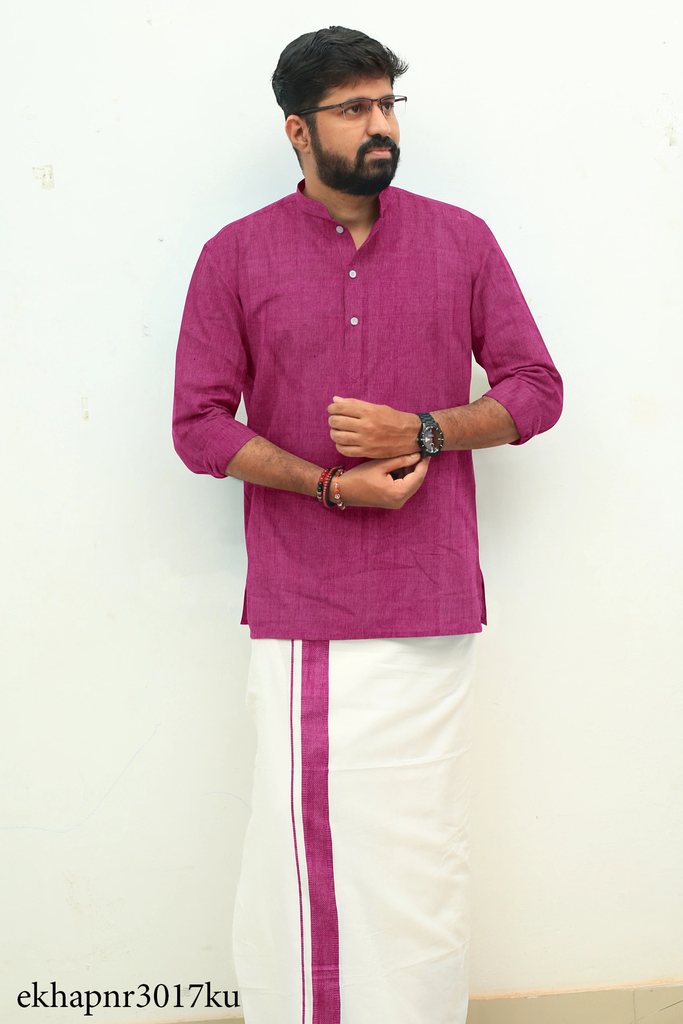 Rose Khadi Gent's Short Kurta