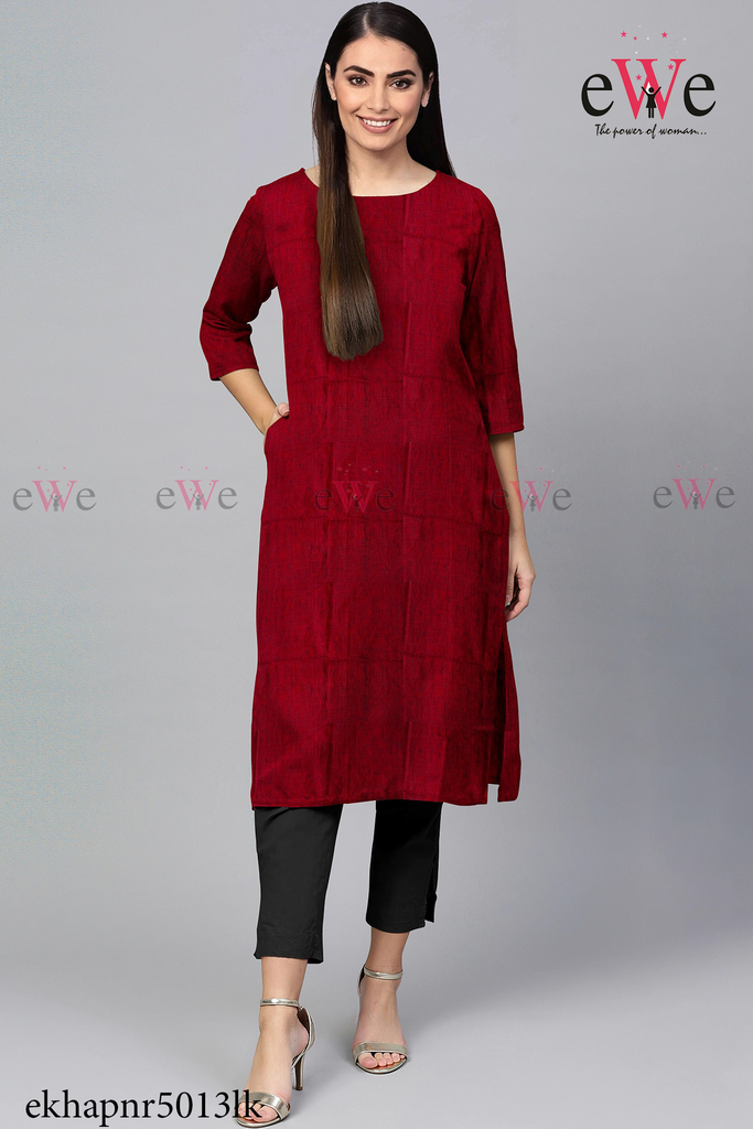 Meroon Khadi Simple Kurti