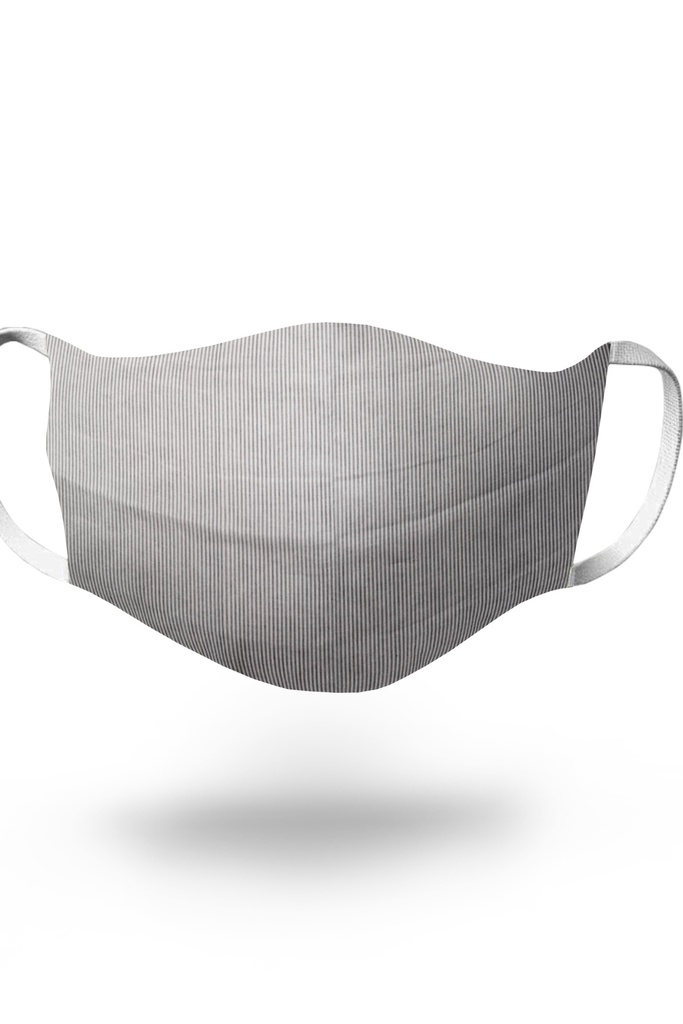 White Striped Khadi Face Mask with Elastic