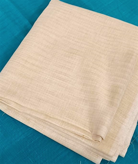 Cream Jute Cotton Unstitched Fabric