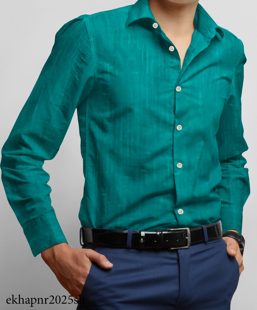 Viridian Green Khadi Gent's Shirt/ekhapnr2025sh