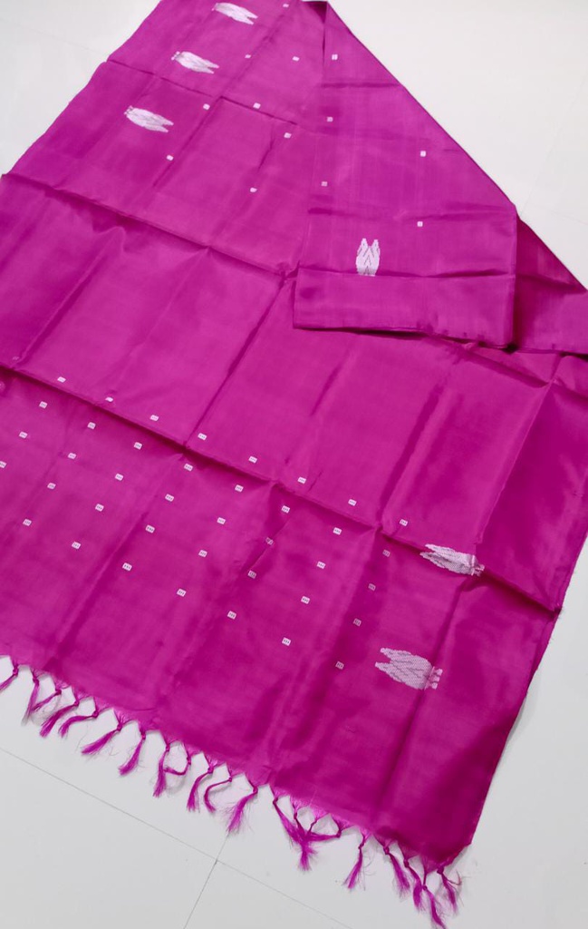 Royal Pink Banana Pith Silk Saree