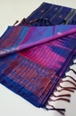 Navy Blue and Pink Dual Tone Banana Pith Silk Saree