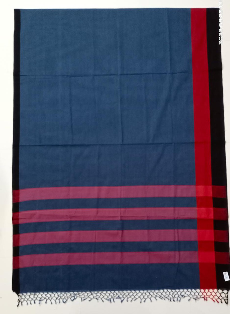 Dark Blue Red and Black Handloom Saree