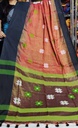 Orange Black Handloom  Tissue Ikkat Saree